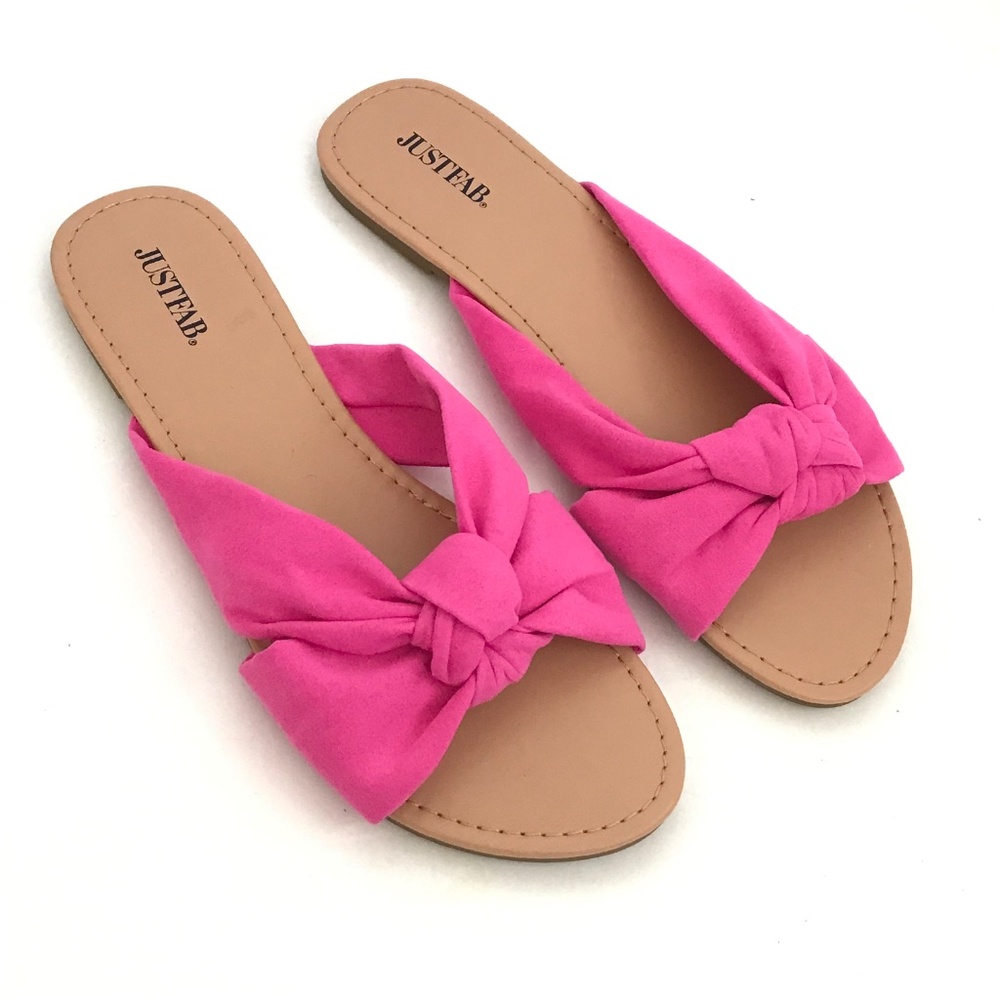 JUSTFAB Pink Sandals Slip On Slide Sandals Women’s Size 8.5 - Picture 16 of 16